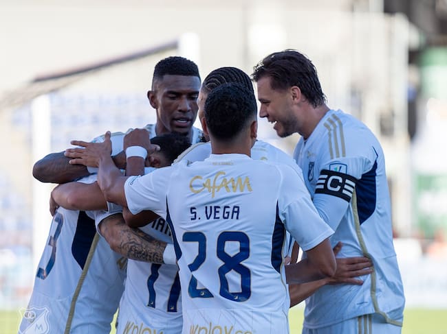 Celebración del gol de Leo Castro a Pasto.Tomada de X: @MillosFCoficial