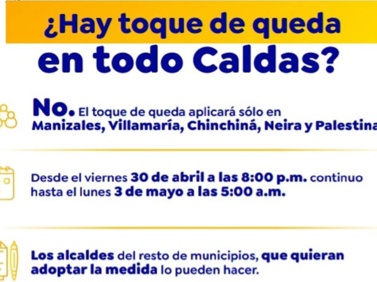 Del 30 de abril al 3 de mayo habrá toque de queda permante