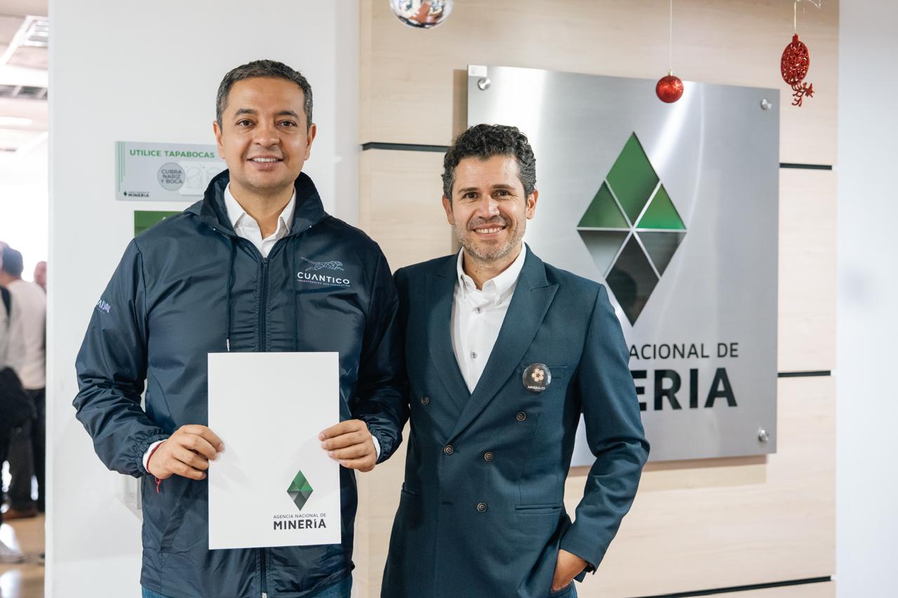 Daniel Médina , CEO de Cuantico y Carlos Andrés Mejía, director de Estrategia MinTrace / Foto: Agencia Nacional Minera