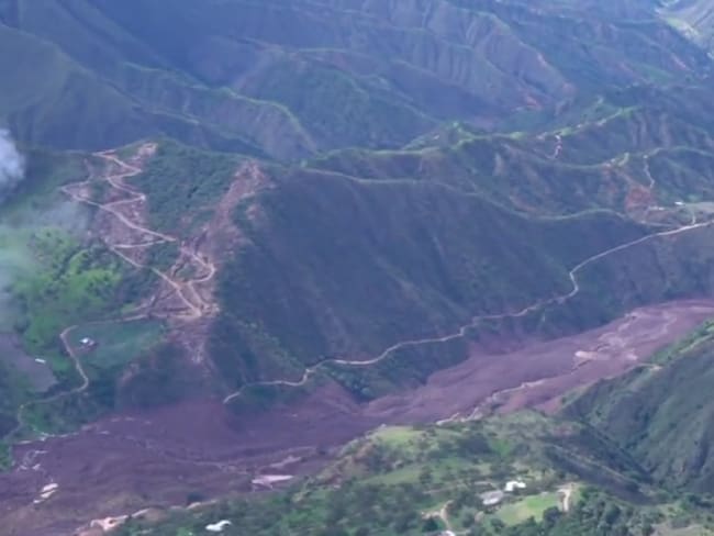 Deslizamiento en Villa Caro Norte de Santander por lluvias. Foto Ejército Nacional