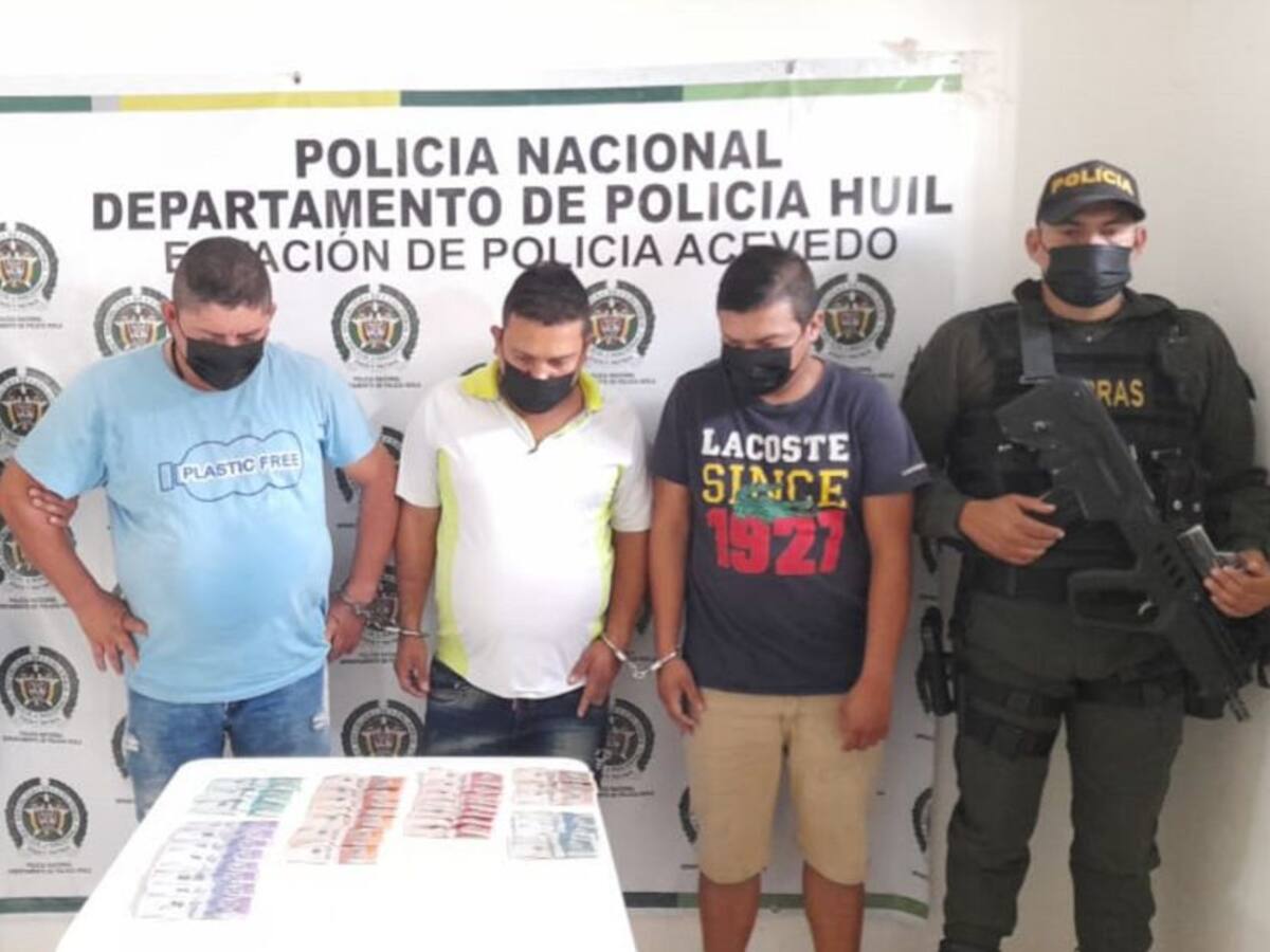 Capturan a tres asaltantes en el Huila