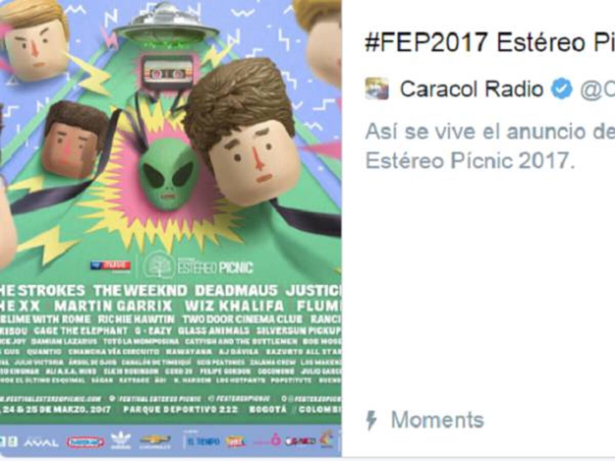 Caracol Radio estrena "Moments" de Twitter con el anuncio de Estéreo Picnic