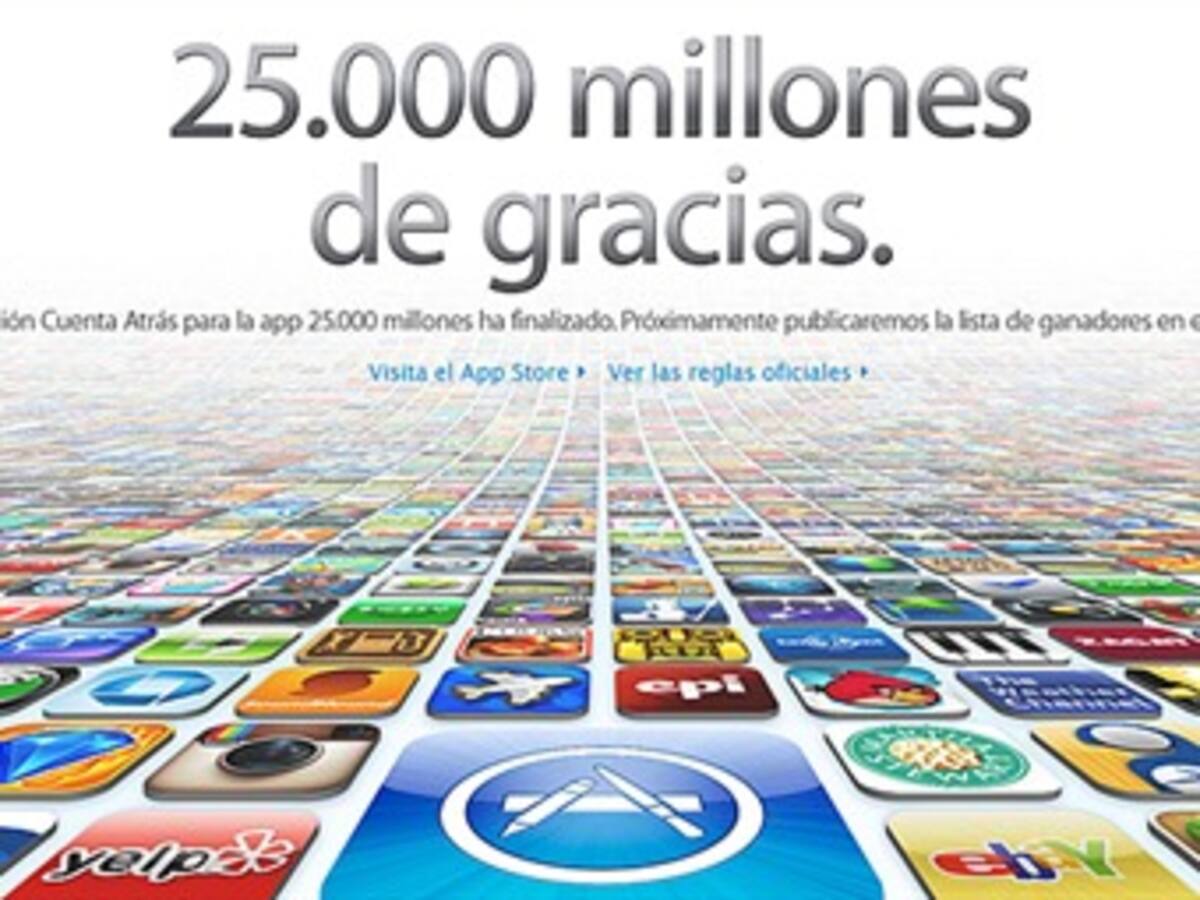 Apple anunció la descarga 25 mil millones