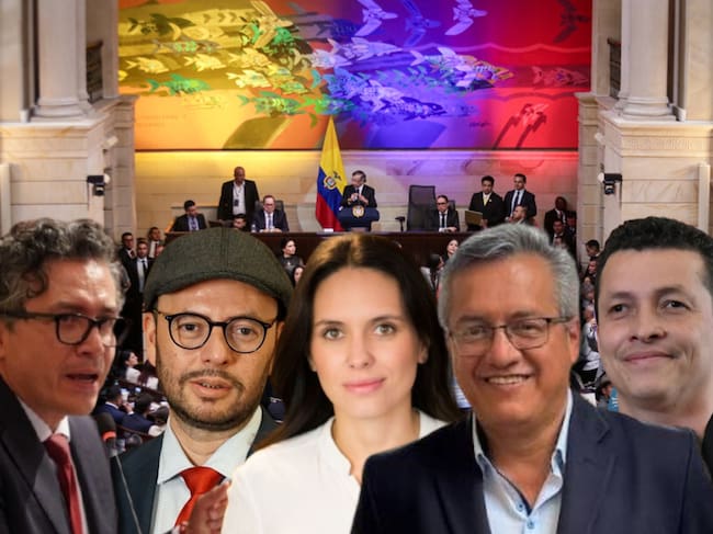 Congreso Colombia, Heráclito Landinez, Gabriel Becerra, Jorge Bastidas, María del Mar Pizarro, Alejandro Toro. Fotos: (Colprensa - Cristian Bayona) / (Colprensa- Cámara de Representantes) / Pacto Histórico / Página María del Mar Pizarro / (Colprensa- Cámara de Representantes)