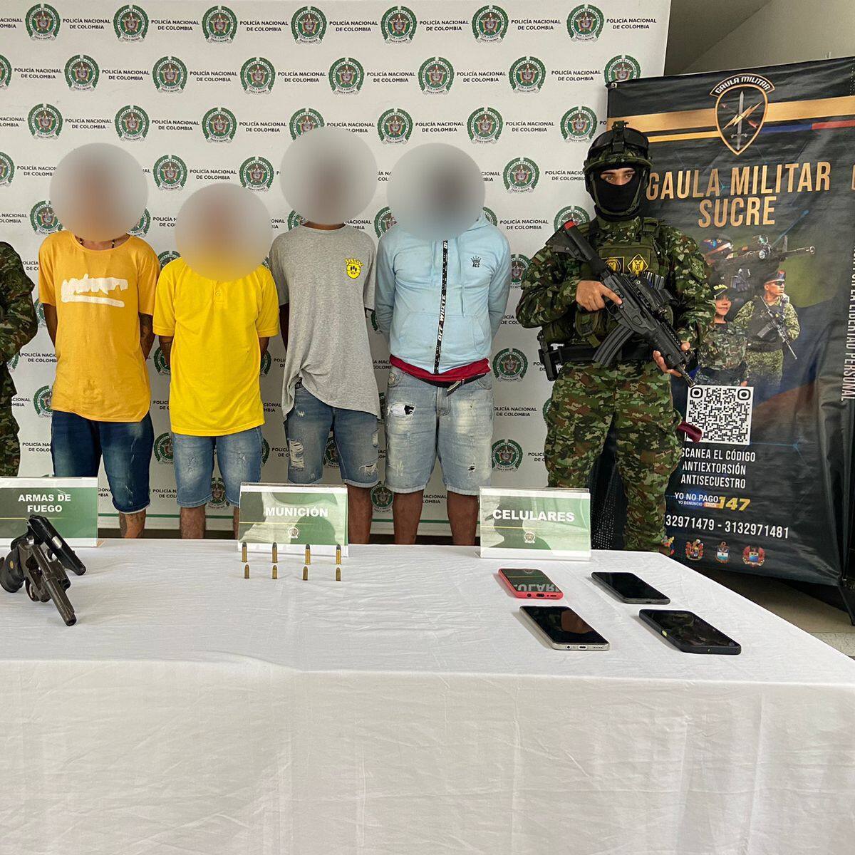 Capturan a cuatro presuntos miembros del Clan del Golfo por ataques a la Fuerza Pública