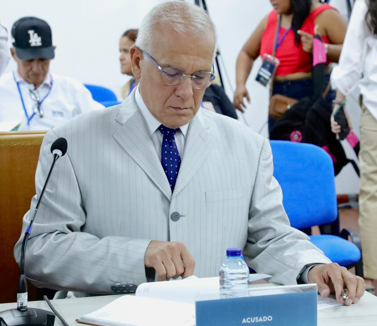 Coronel (r) Publio Hernán Mejía en juicio por falsos positivos ante la JEP. Foto cortesía Juan Camilo Velandia- JEP