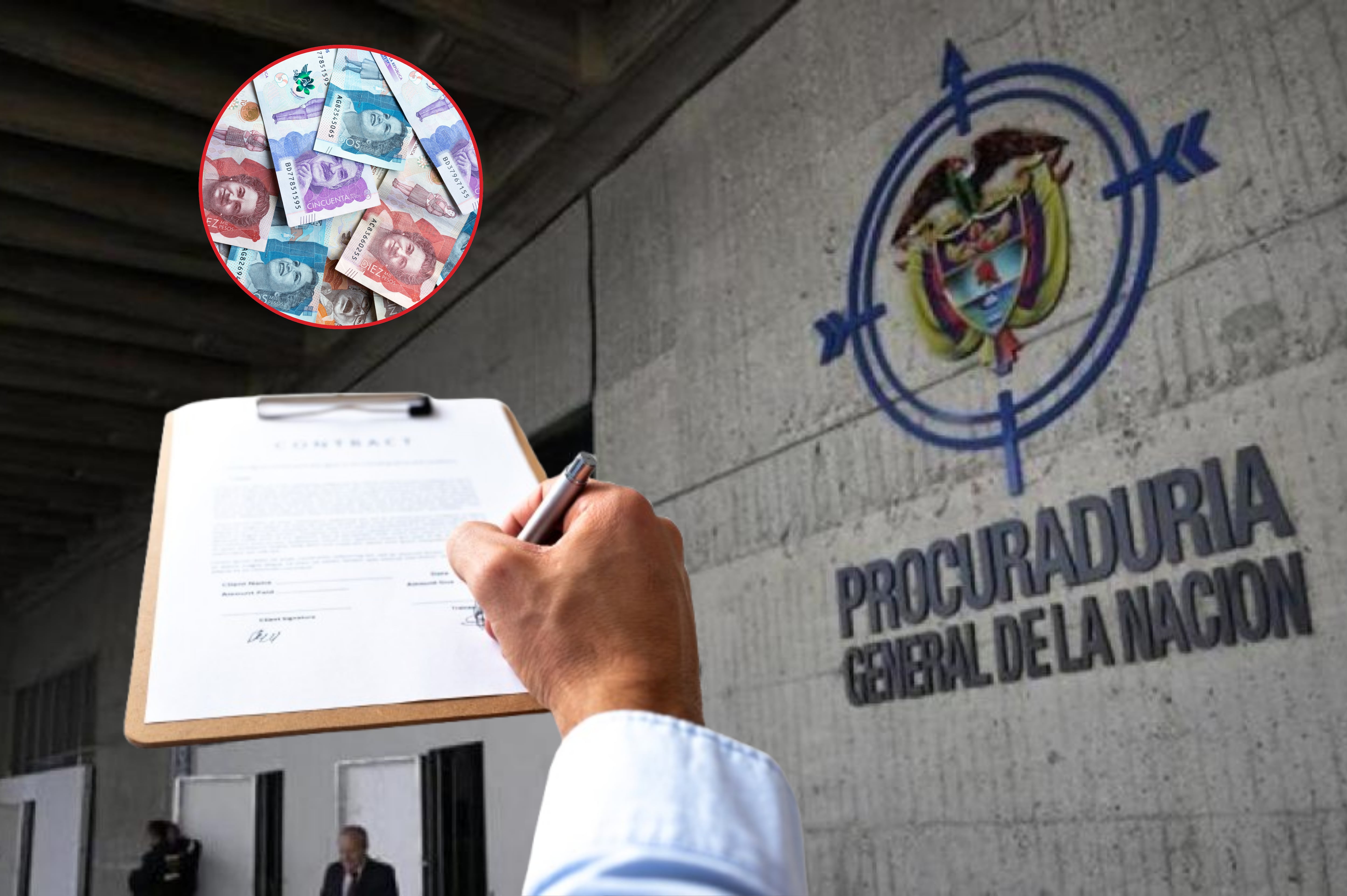 Imagen de referencia. Procuraduría General de la Nación: Colprensa / Contrato firmado - Pesos colombianos: Getty Images.