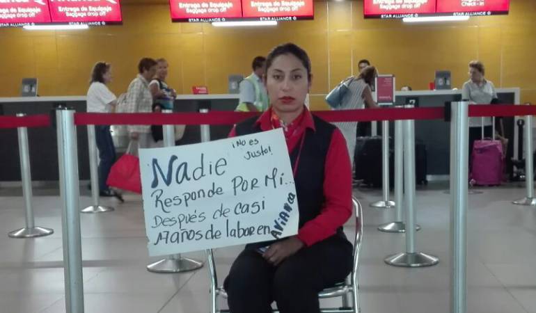 Mery Orozco Melo, se reunió con las directivas de Avianca y le fue solucionada la situación. /FOTO CORTESÍA SEGUIMIENTO.CO