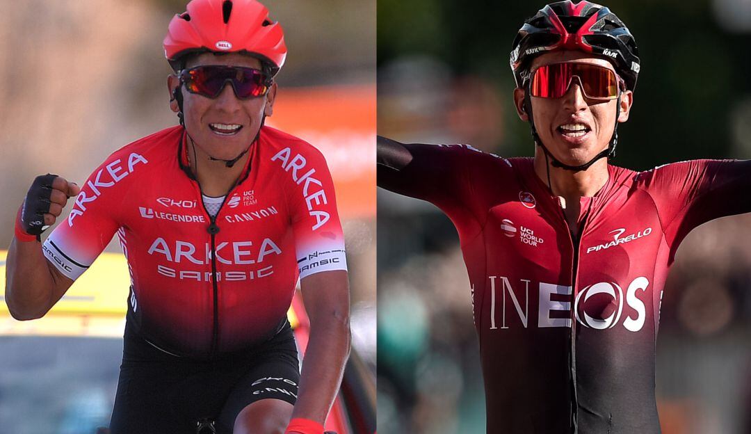 Los ciclistas colombianos Nairo Quintana (izq.) y Egan Bernal (der.).