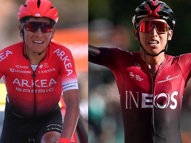 Los ciclistas colombianos Nairo Quintana (izq.) y Egan Bernal (der.).