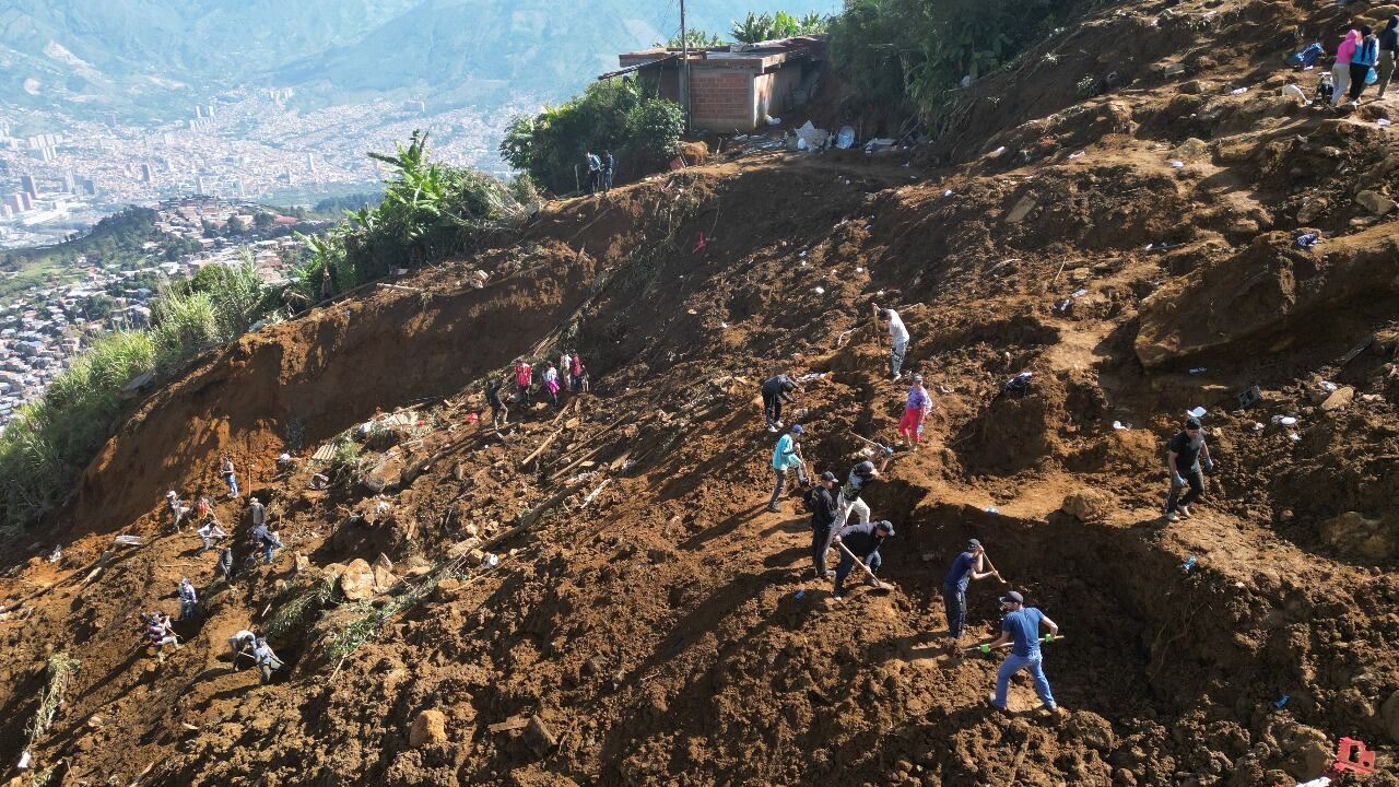 Deslizamiento en la vereda Granizal de Bello. Foto: Alcaldía de Bello