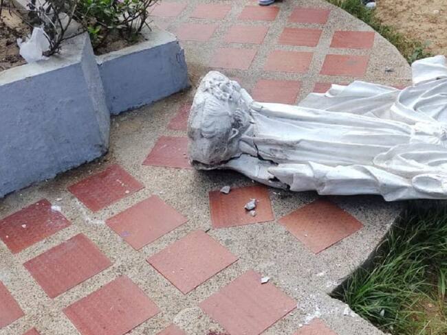 Figura religiosa que cayó sobre la menor