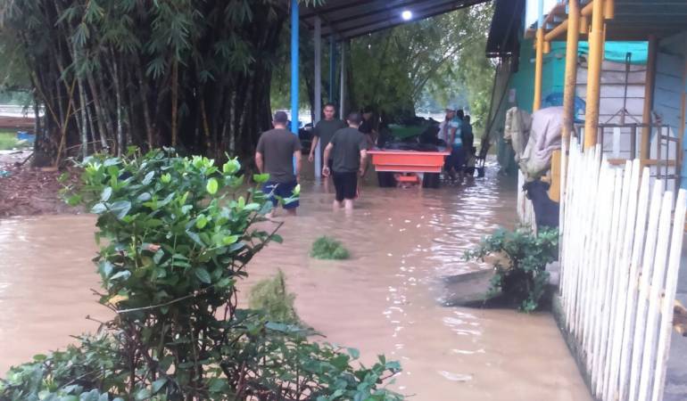 Inundaciones en el sector de Tres Bocas en Tibú.