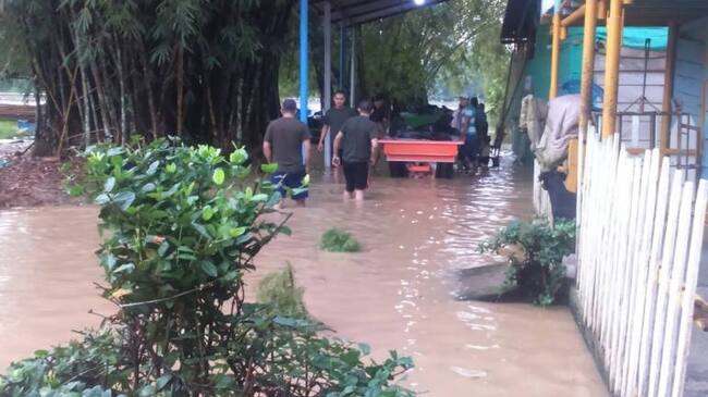 Inundaciones en el sector de Tres Bocas en Tibú.