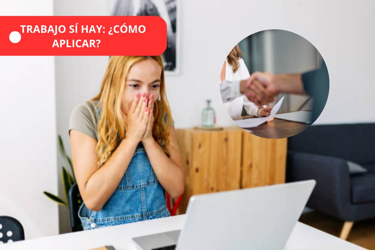 Trabajo sí hay, mujer celebrando que encontró empleo - Getty Images