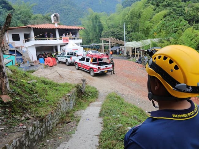 La emergencia ocurrió desde el pasado 20 de julio en la mina Nueva Nechí de Amagá, Antioquia. Foto: Gobernación de Antioquia.