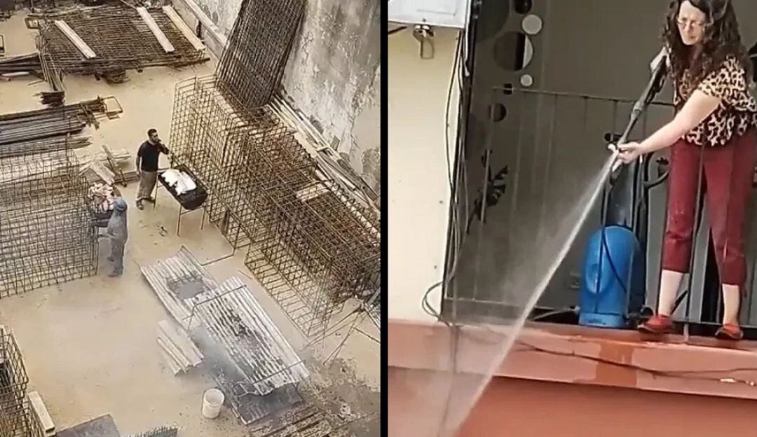 ¿Agua fiestas?: Desde un balcón mujer apagó asado de sus vecinos