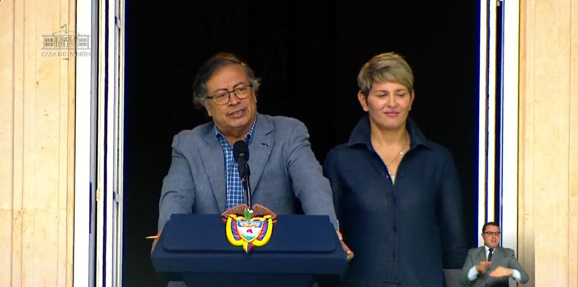 Gustavo Petro en su discurso el Día del Trabajo.