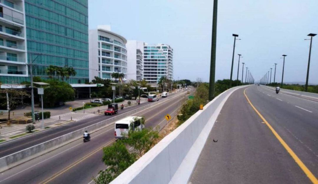 Para el tránsito vehicular el cierre será entre el kilómetro 1 en Cartagena y el 46 a la altura de Lomita Arena.