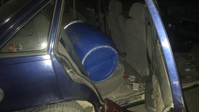 El carro bomba tenía en su interior 100 kilos de R1 y gracias a las labores de técnicos antiexplosivos, pudo ser desactivado controladamente. Foto: Policía de Norte de Santander