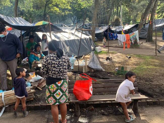 Cobijas, colchonetas y comida piden Embera asentados en el Parque Nacional