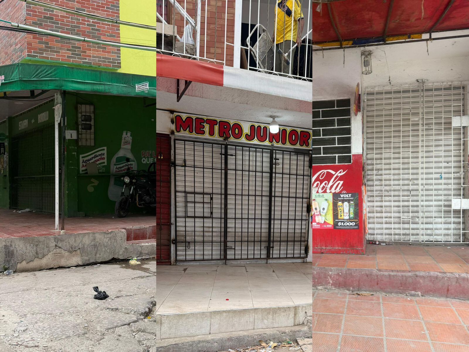 Establecimientos cerrados en Barranquilla y Soledad. Fotos: Caracol Radio.