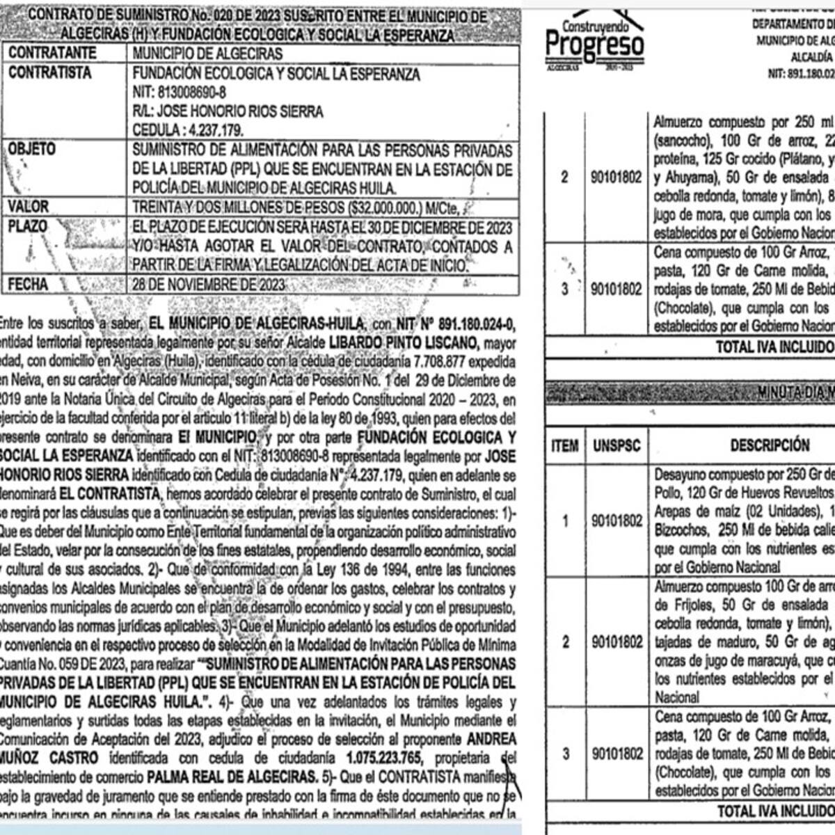 En Algeciras, Huila denuncian alimentación de lujo para privados de la libertad