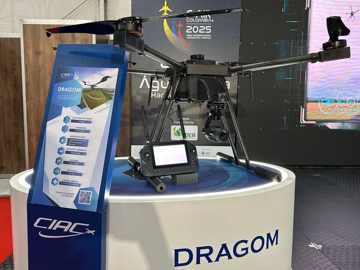 En F-Air 2025, Colombia presentó a DRAGOM, su primer dron militar de ataque y reconocimiento