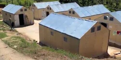 Viviendas temporales en Yalí, Antioquia. Foto: ONU.