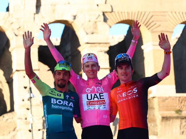 Daniel Felipe Martínez quedó en el podio del Giro de Italia 2024 / Getty Images