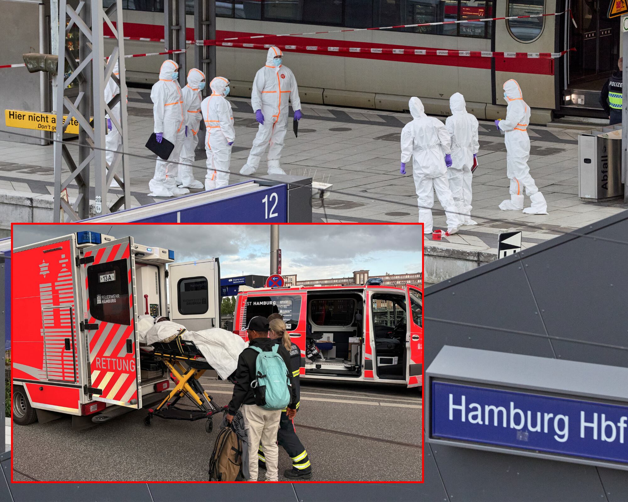 La policía y el equipo de bomberos de Hamburgo, Alemania, revelaron que la mujer actuó sola y que de los doce heridos hay seis en estado de gravedad.
(Foto: Caracol Radio / Getty )