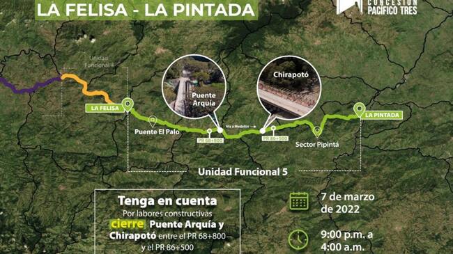 Cierre de puentes por obras