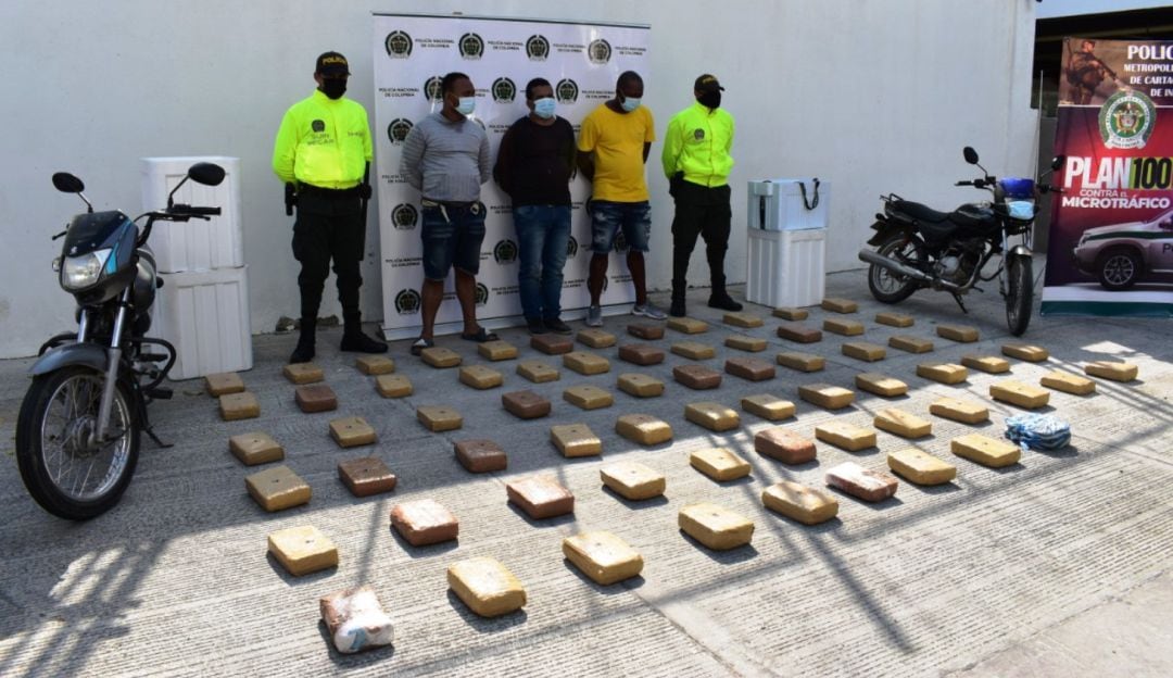 En cavas de pescado, incautan 68 mil dosis de marihuana en Cartagena