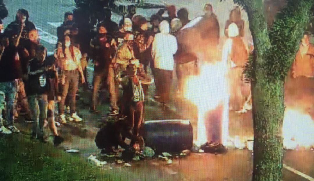 Disturbios tras la jornada de movilización del 30A en Manizales