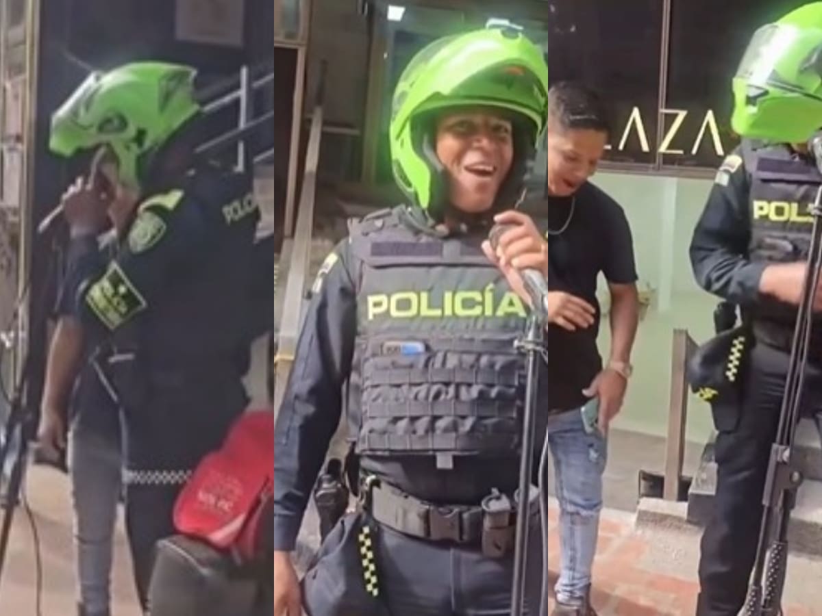 “Él tiene familia, estaba trabajando”: Policía viral por acompañar a cantante callejero en Pereira