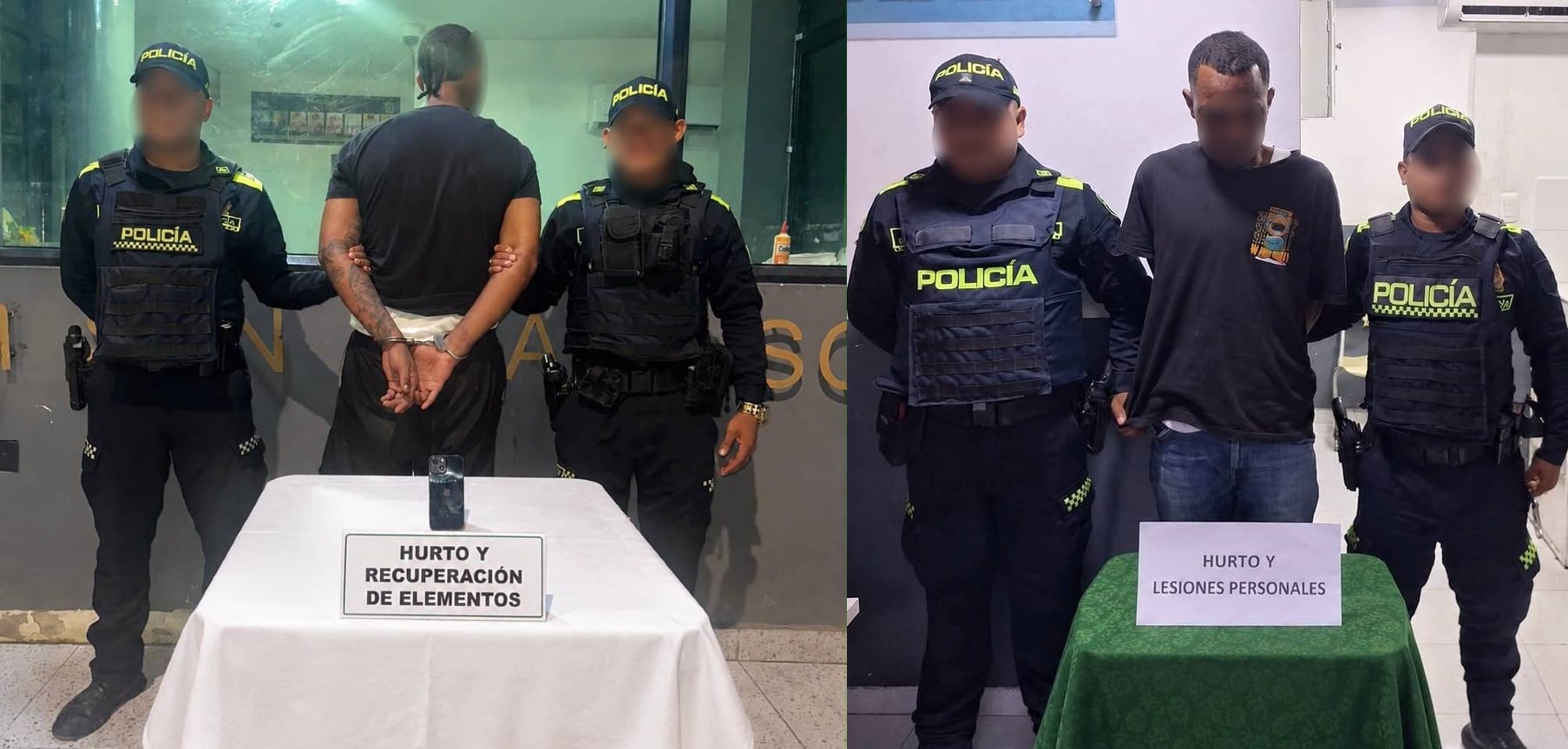 Capturados por las autoridades. // Policía Metropolitana de Cartagena