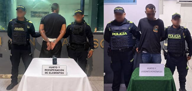 Capturados por las autoridades. // Policía Metropolitana de Cartagena