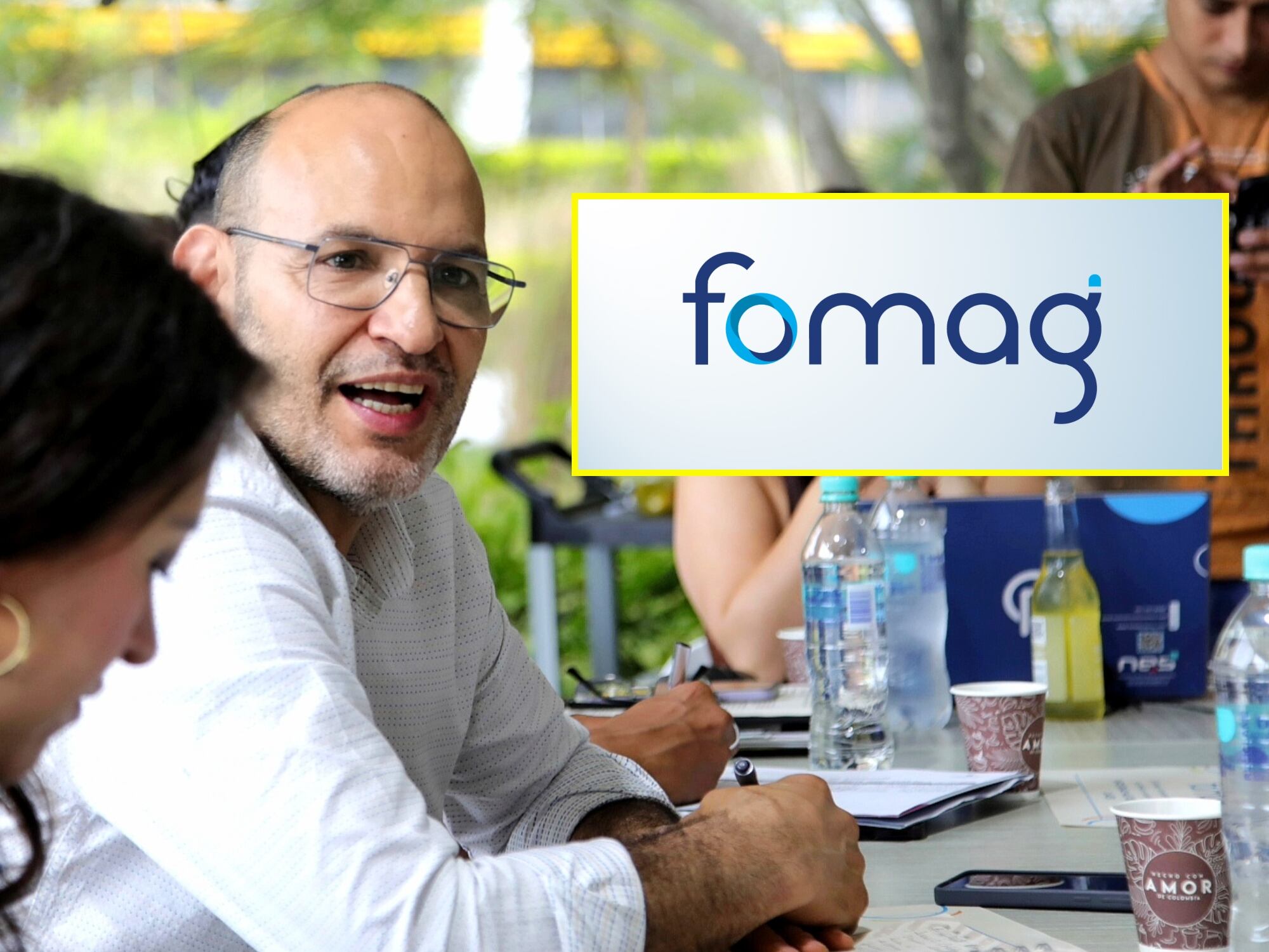 Herman Bayona y logo del Fomag. Fotos: X @FomagOficial / página del Fomag