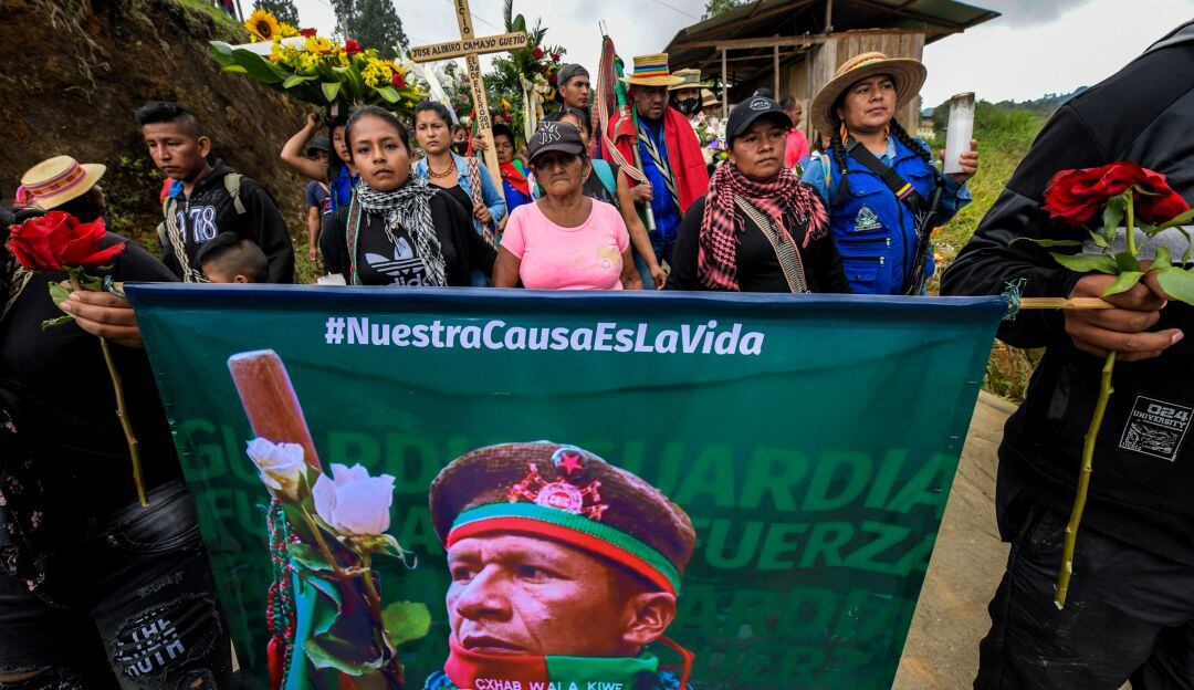 Protesta de los indígenas por uno de sus líderes 