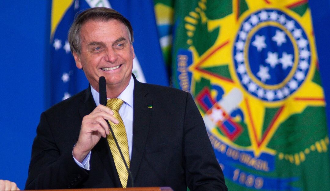 Jair Bolsonario, presidente de Brasil, en un evento oficial en 2021