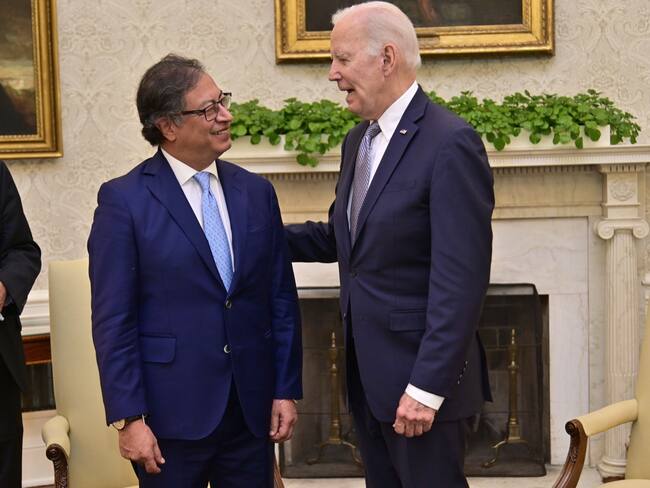 Los presidentes Gustavo Petro y Joe Biden se reúnen en Washington. Foto: Presidencia