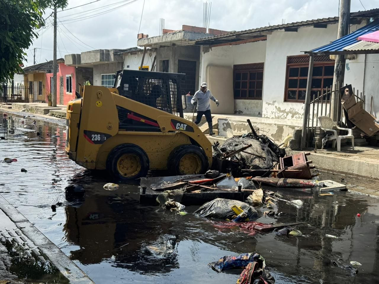 Sectores inundados en Montería. Foto: prensa Alcaldía de Montería.
