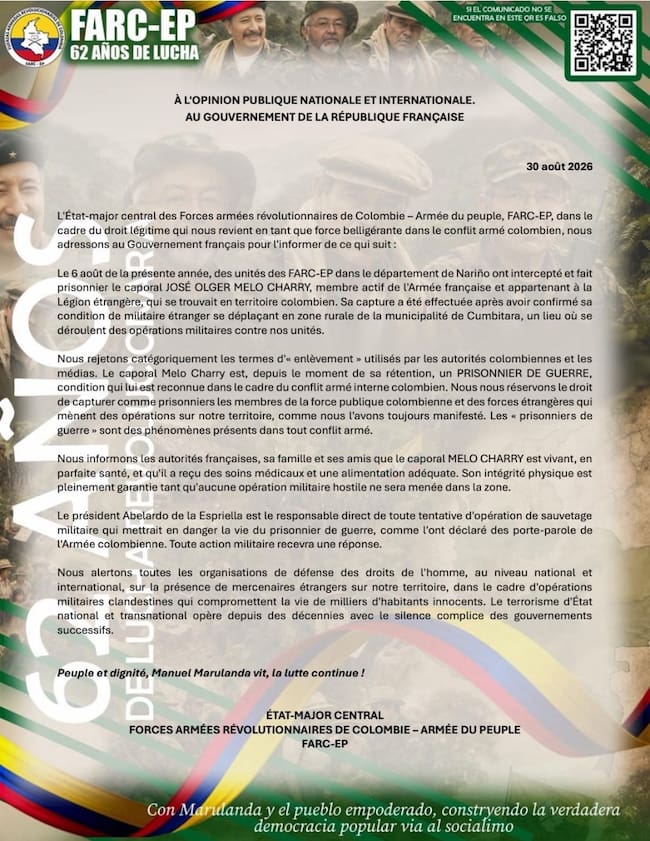 Comunicado FARC, sobre caso de secuestro en Nariño