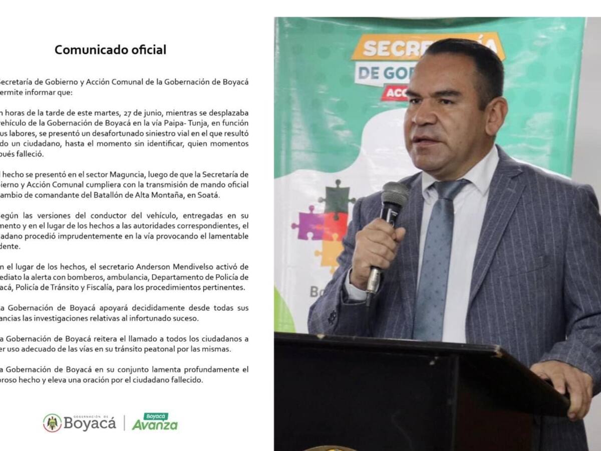 Secretario de Gobierno habló sobre accidente donde estuvo involucrado vehículo oficial