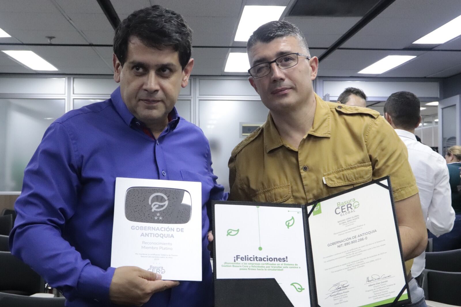 La Gobernación de Antioquia fue certificada en el Sistema de Gestión Basura Cero. Foto: Cortesía Gobernación de Antioquia.