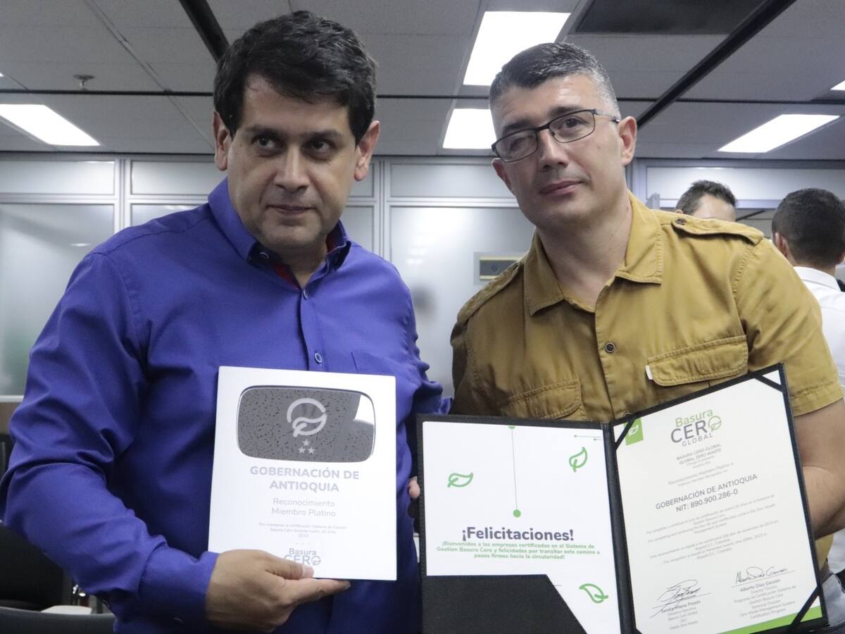 Gobernación de Antioquia, única administración regional certificada en Gestión Basura Cero