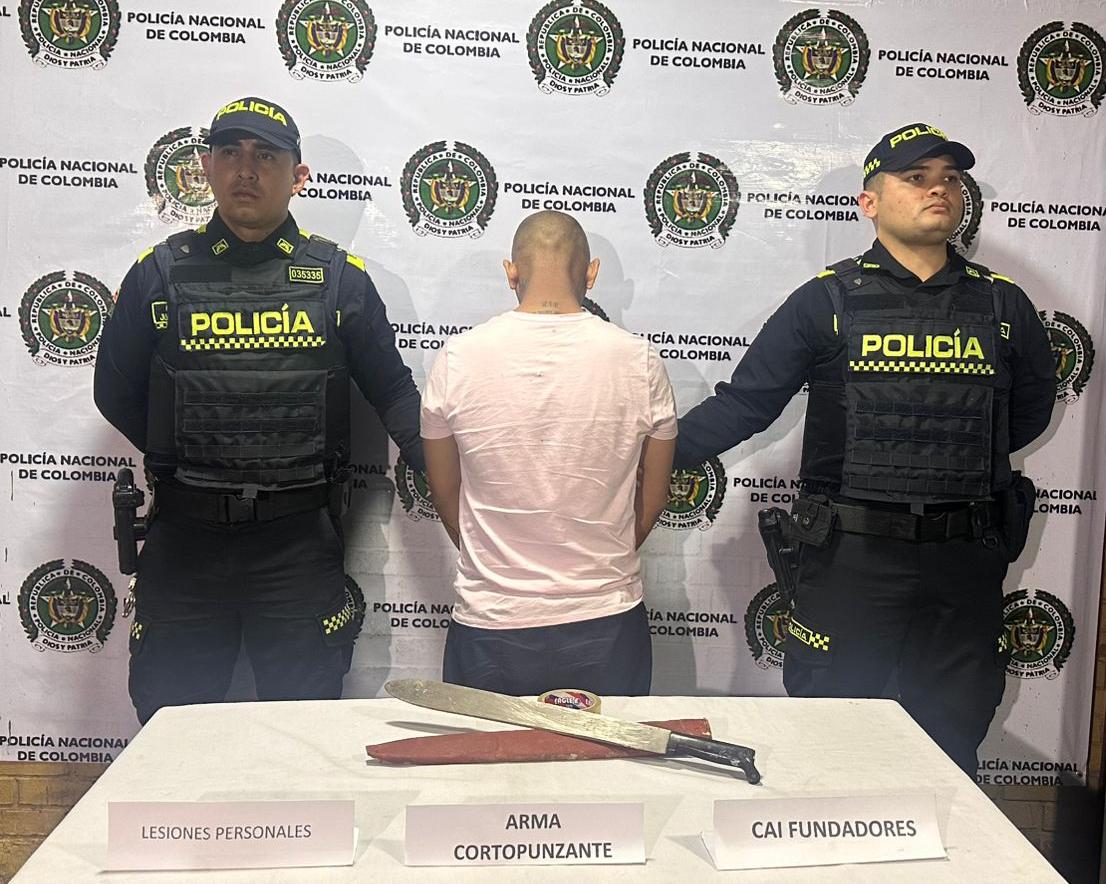 Capturado por agredir agente de tránsito en Armenia. Foto: Cortesía Policía, Quindío