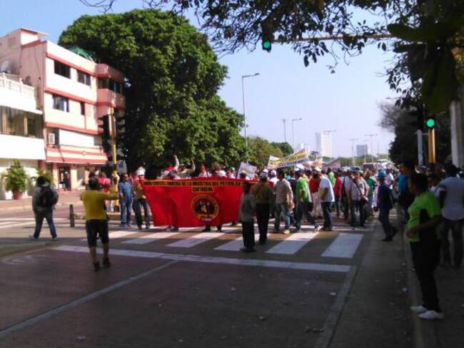 Carril de Solo Bus de Transcaribe fue bloqueado en Cartagena