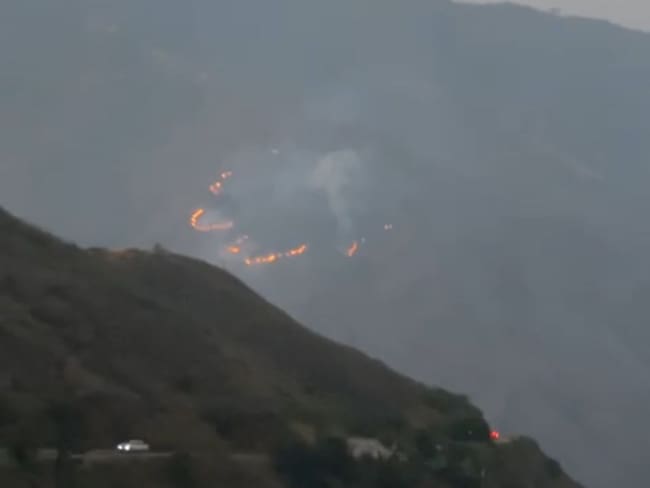 Incendio forestal en el municipio de Los Santos