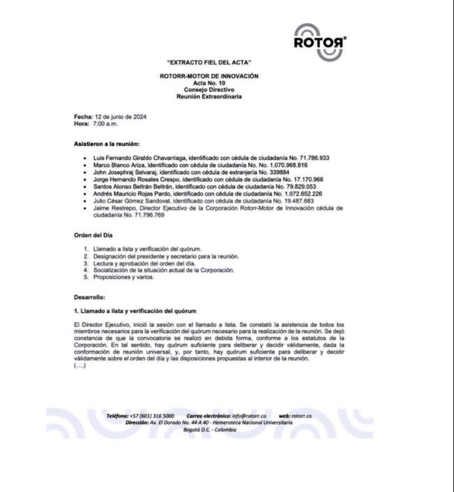 Composición Junta Directiva: Rotorr